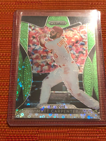 2019 Prizm Lime Green Donut Circles #174 Matt Carpenter /199