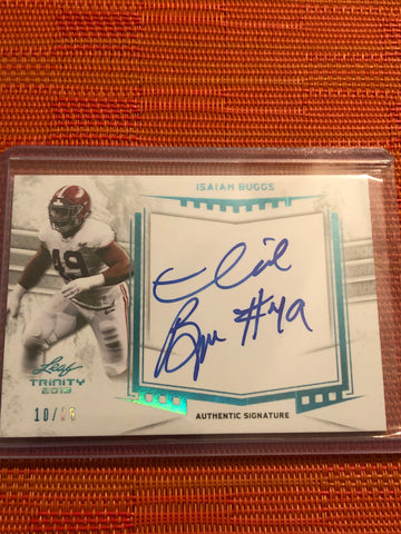 2019 Leaf Trinity Autograph Inscriptions Blue/25 #A-IB1 Isaiah Buggs Auto Rookie Steelers