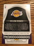 RAJON RONDO 2018/19 Panini CERTIFIED * BASE CARD * #70 LAKERS