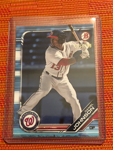 2019 Bowman Daniel Johnson Sky Blue #'d /499 Nationals BCP-22