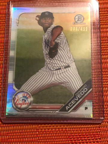 2019 BOWMAN SKY BLUE BP34 DOMINGO ACEVEDO RC /499 YANKEES