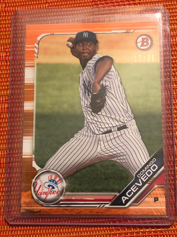 2019 BOWMAN DOMINGO ACEVEDO ORANGE PAPER 17/25 SSP YANKEES