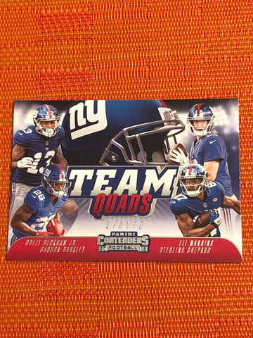 Barkley Beckham Manning Shepard 2018 Contenders Team Quads New York Giants