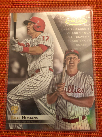 2018 Topps Gold Label Class 1 Rhys Hoskins RC Rookie Card Philadelphia Phillies