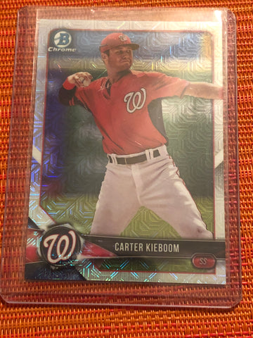 CARTER KIEBOOM ***MEGA BOX MOJO REFRACTOR*** 2018 Bowman Chrome Prospects BCP7