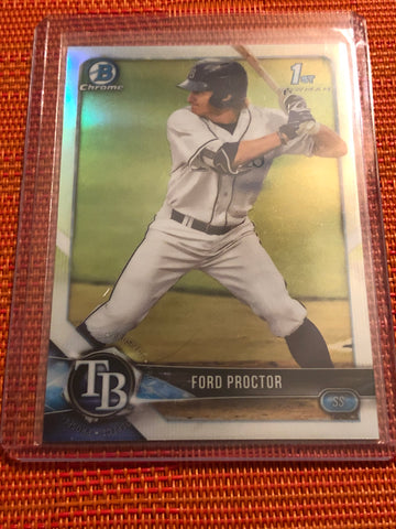 2018 Bowman Draft Chrome Refractor #BDC-105 Ford Proctor Tampa Bay Rays Card