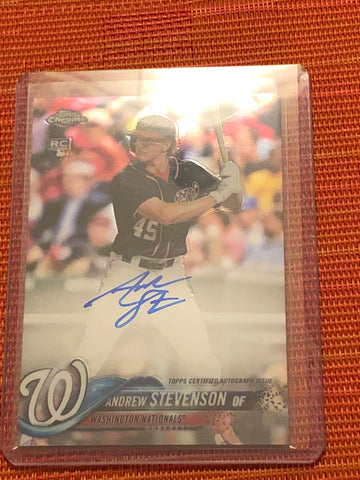 2018 Topps Chrome Rookie Autographs #RAAS Andrew Stevenson Auto - NM