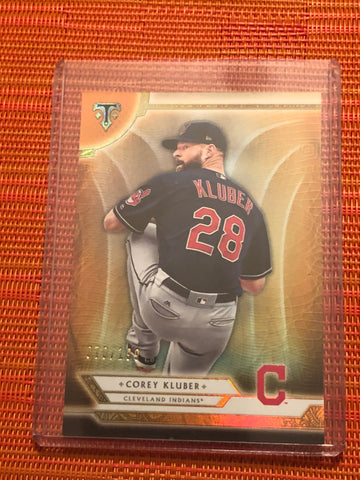 2018 Topps Triple Threads Amber  -  COREY KLUBER  -  Cleveland Indians /199  #52