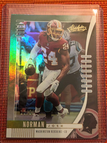 2019 Absolute Spectrum Green #60 Josh Norman Washington Redskins 12/25