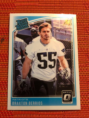 2018 Donruss Optic Base Rated Rookie #192 Braxton Berrios - New England Patriots