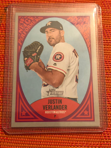 Justin Verlander~2019 Topps Heritage New Age Performers Card #NAP-12(SP)