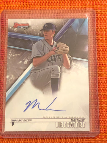 2018 Bowman's Best Mattew Liberatore Prospect on Card Auto Autograph B18-ML Rays