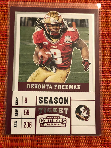 2017 Panini Contenders Draft Picks #29 Season Tick. Devonta Freeman Card