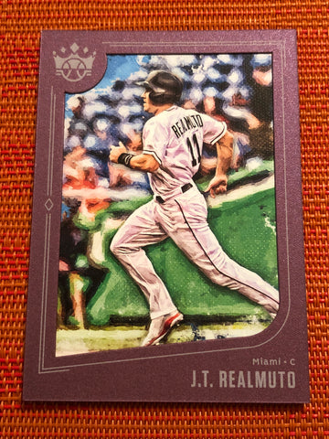 2019 Diamond Kings Framed Plum Purple Short Prints #136 J.T. Realmuto SP