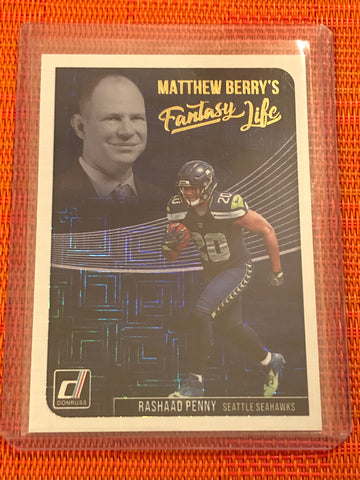 2018 Donruss Matthew Berry's Fantasy Life #18 Rashaad Penny Seattle Seahawks RC