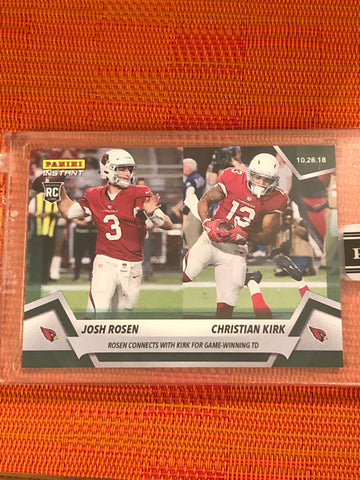 2018 JOSH ROSEN CHRISTIAN KIRK CONNECT FOR GAME WINNER TD PANINI INSTANT Green CARD 80 1/10 eBay 1/1