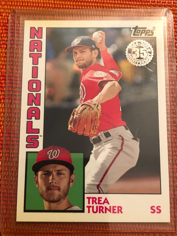 2019 TOPPS SERIES 1 1984 ANNIVERSARY CARD #T84-3 NATIONALS TREA TURNER