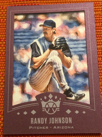 2019 Diamond Kings 2002 DK Retro Crowning Moment Framed Plum #RJ Randy Johnson