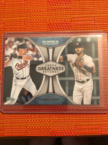 2019 Topps Series 1 CAL RIPKEN JR / CARLOS CORREA Greatness Returns INSERT GR-21