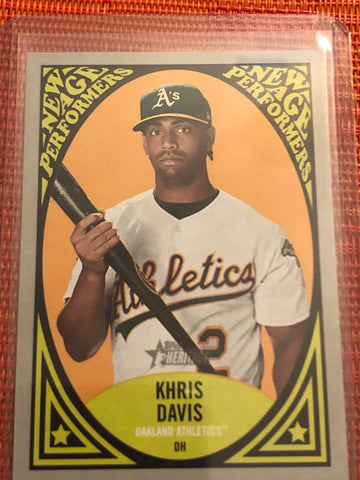 2019 Topps Heritage Khris Davis New Age Performers #NAP-10 Oakland Athletics