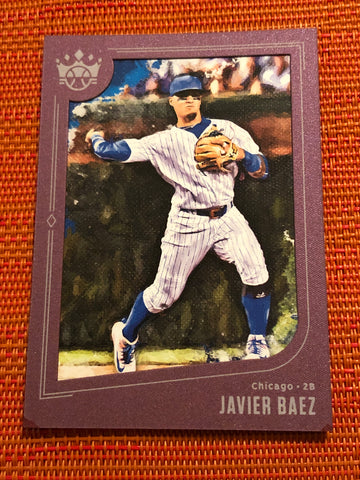 2019 Diamond Kings Framed Plum Purple Short Prints #150 Javier Baez SP