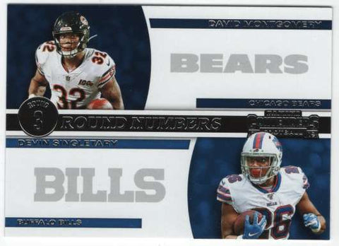 2019 Panini Contenders NFL 12 Devin Singletary/David Montgomery - Buffalo Bills/Chicago Bears (Round Numbers Set)