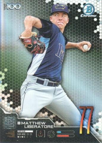 2019 Bowman #BTP-77 Matthew Liberatore - Tampa Bay Rays (Chrome Bowman Scouts' Top 100 Set)